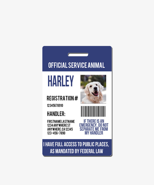 Blue Service Animal Badge - BadgeSmith