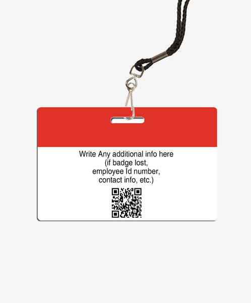 Red Visitor Badge with Logo - BadgeSmith
