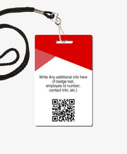 Load image into Gallery viewer, Red Geometric ID Badge - BadgeSmith
