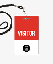 Load image into Gallery viewer, Red Visitor Badge - BadgeSmith
