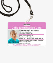 Load image into Gallery viewer, Child ID Card - BadgeSmith
