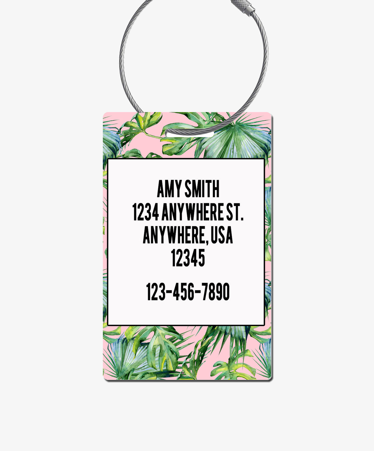 Palm Leaves Luggage Tag - BadgeSmith